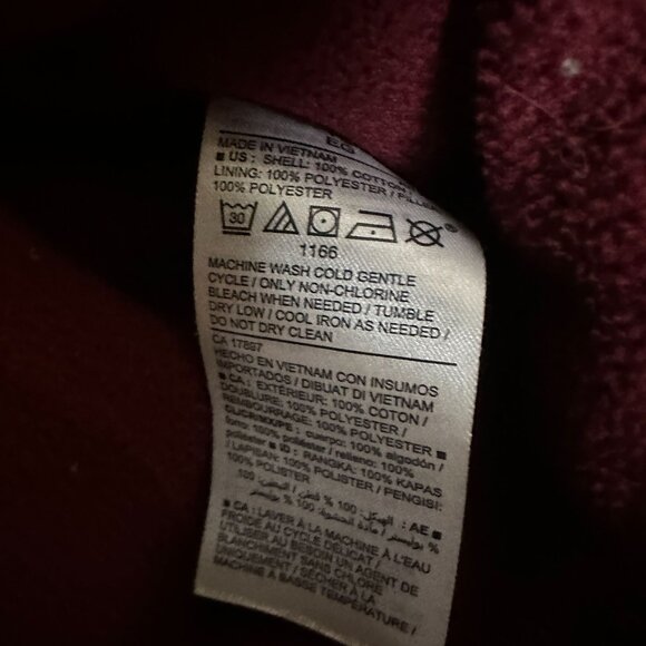 Old Navy Corduroy Puffer Fall Winter Jacket Women XL Burgundy Red Zip Outerwear - Picture 5 of 13